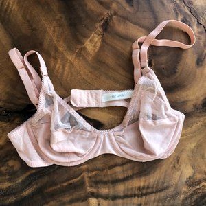 Araks neutral mesh-panel cotton-crepe bra and briefs / size small